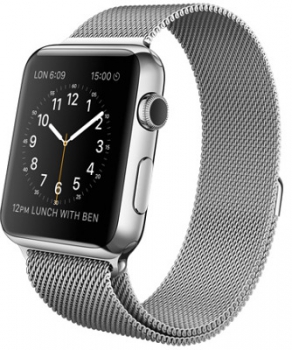 Apple Watch 38mm Stainless Steel Case Milanese Loop Silver